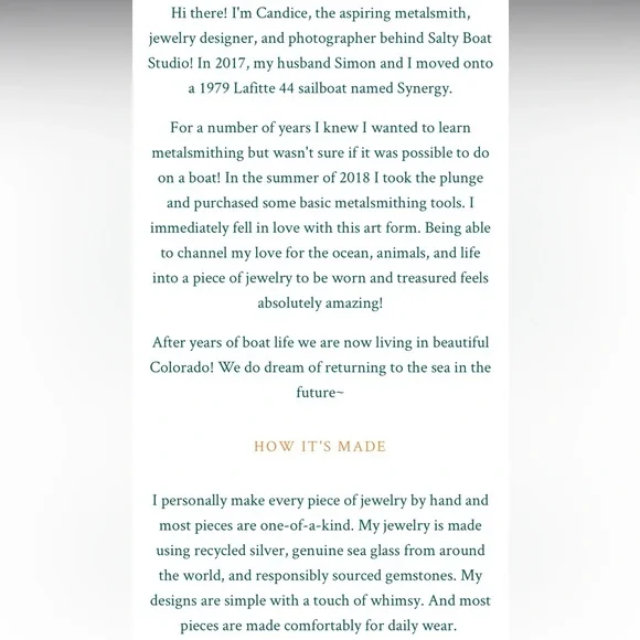 Salty Boat Studios Sea glass sterling silver ring - Picture 6 of 6